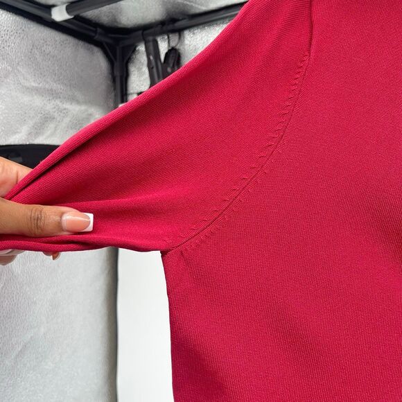 Worthington Women’s Red Knit Rayon Blend V-Neck Button Cardigan Sweater Large - Picture 7 of 12